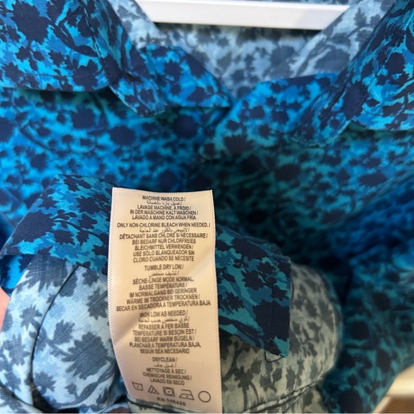 Lords of Harlech~new~Blue Floral Nigel Long Sleeve Button Front Shirt size Large - Picture 6 of 13